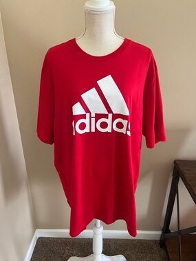 adidas Red Tee with White Logo